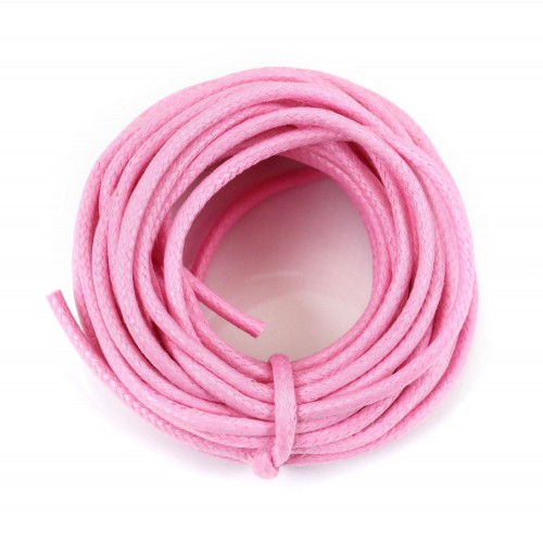 Cordonnet coton ciré rosé 2.5mm  x 5m
