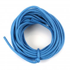 Cordonnet coton ciré bleu 2.5mm  x 5m