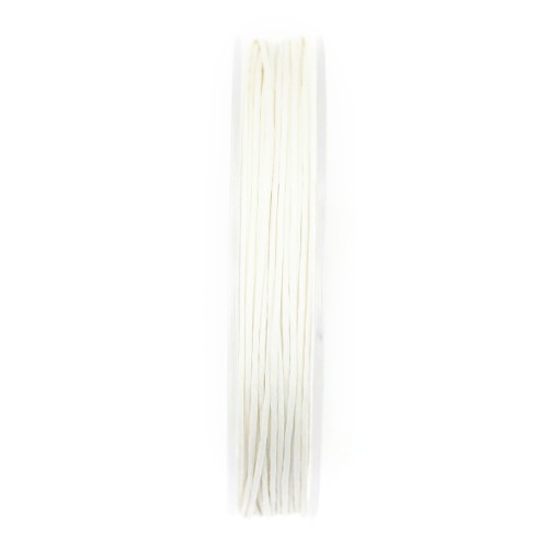 White waxed cotton cords 0.8mm x 20m