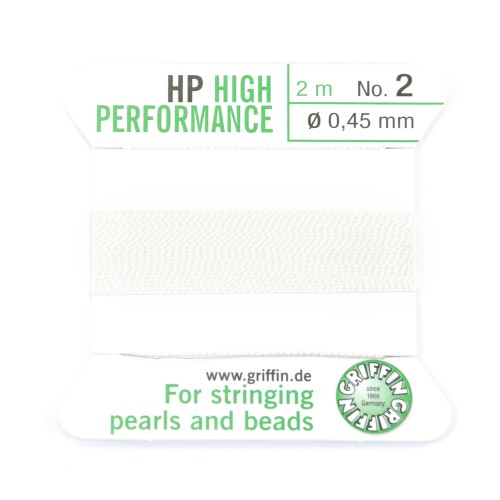 High performance wire bead cord 0.35mm with needle attached x 2m