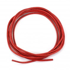 Ruban de cuir de chevreau rouge 1.3mm x 1m
