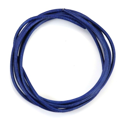 dark blue  Leather cord rounded goatskin 1.3mmx 1m