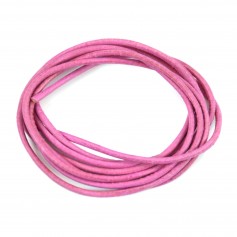 Dark pink Leather cord rounded goatskin 1.3mm x 1m