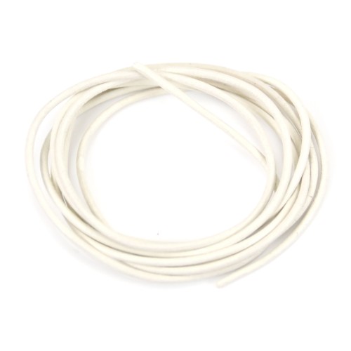 Ruban de cuir vachette blanc 1.3mm x 1m