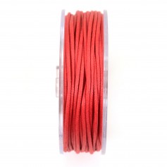 Cordonnet coton ciré rouge 1.5mm  x 20m