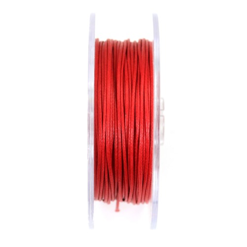 Red waxed cotton cords 1.0mm x 20m