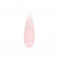 Quartz rose goutte semi percé 7x23mm x 1pc