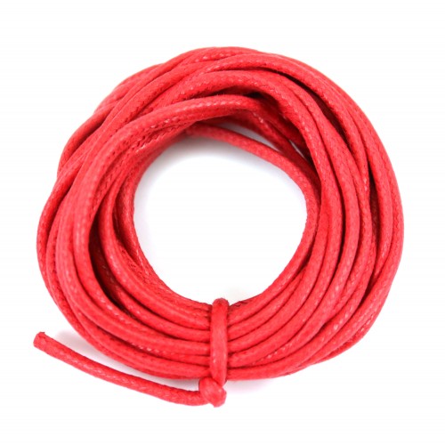 Red waxed cotton cords 2.0mm x 5m