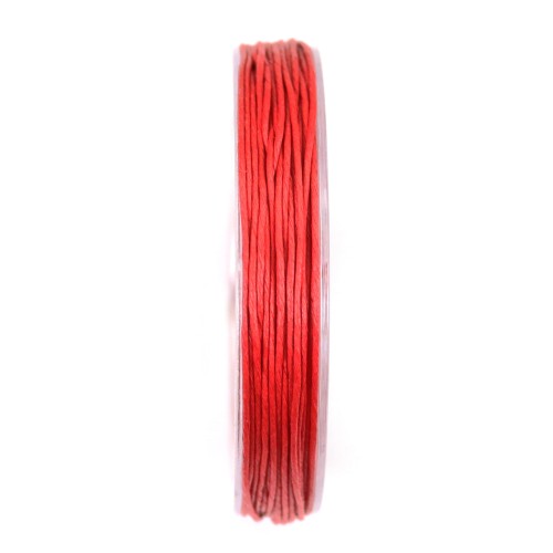 Cordonnet coton ciré rouge 0.8mm  x 20m