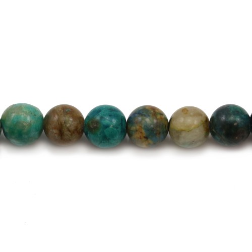 Chrysokoll rund 10mm x 39cm