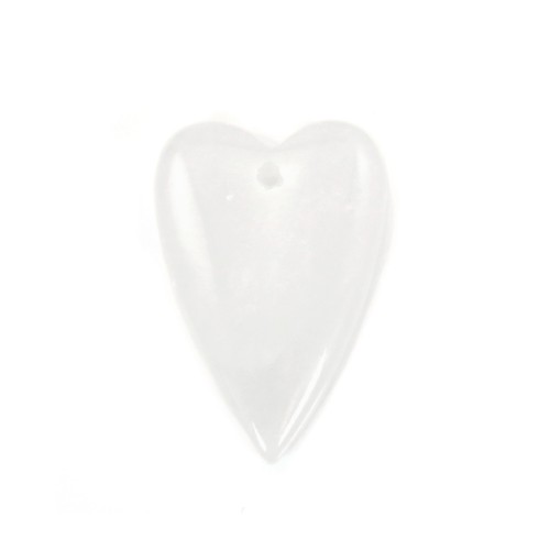 Pendentif Cristal de roche coeur 20x30mm x 1pc
