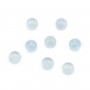 Cabochon aigue marine rond 8mm  x 1pc