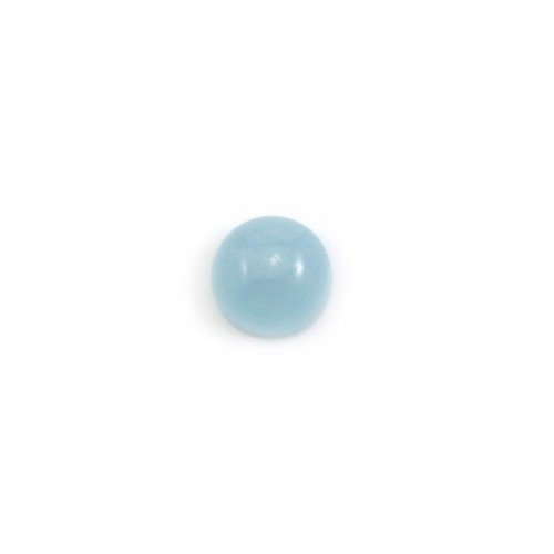 Cabochon aquamarine  round 8mm x 1pc