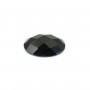 Cabochon Onyx noir ovale facetté 10x14mm x 1pc