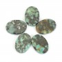 Cabochon ovale piatto di turchese africano 10x14mm x 1pc