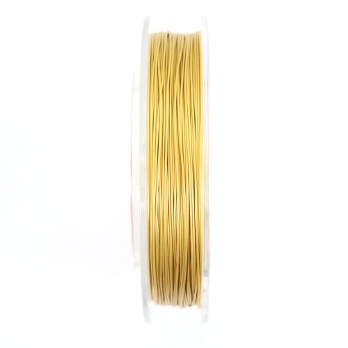 Cabo de aço de 7 fios com bainha de nylon dourado de 0,70 mm x 100 m