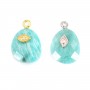 Pendentif Amazonite goutte décoré oeil - 12x14mm x 1pc