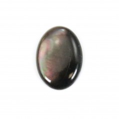 Cabochon Nacre gris ovale 10x14mm x 1pc
