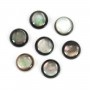Cabochon Perlmutt grau rund 6mm x 2pcs