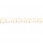 Perle de culture d'eau douce, blanche, ovale, 6-7mm x 36cm