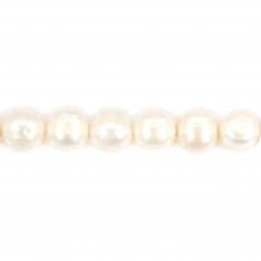 Perles de culture d'eau douce blanche 9-10mm x 39cm