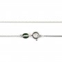 Chaîne maille carré 0.7mm en Argent 925 rhodié x 40cm