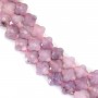 Lépidolite trèfle facetté 10mm x 40cm