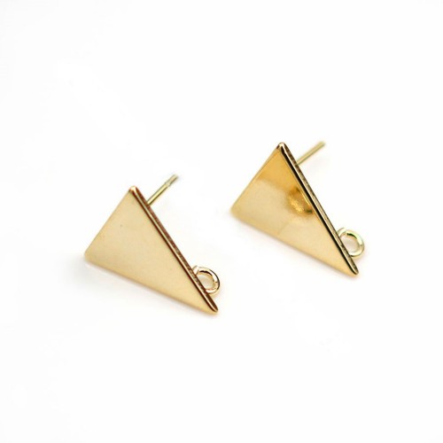 Ear stud leaves  by "flash" Gold on brass 8x14mm x 2pcs