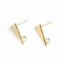 Clous d'oreille triangle 12x15mm, plaqué par "flash" or sur laiton x 2pcs