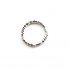 Anneaux ouvert spirale argenté 10mm x 4pcs