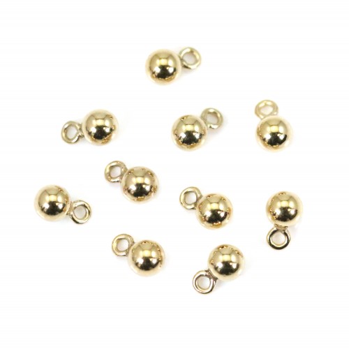 Gold Filled charm, ball shaped with ring, 3mm x 2pcs