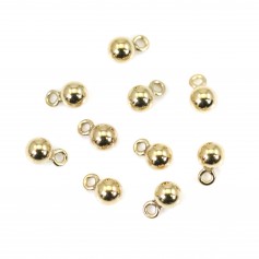 Breloque en Gold Filled, en forme de boule avec anneau, 3mm x 2pcs