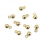 Breloque en Gold Filled, en forme de boule avec anneau, 3mm x 2pcs
