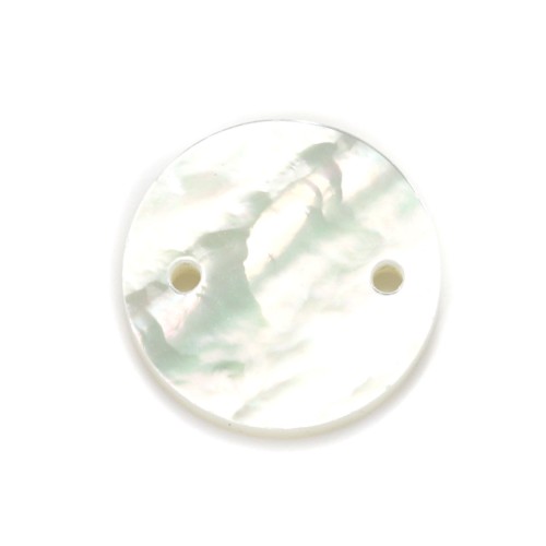 Nacre blanche ronde plate 10mm x 4pcs
