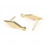 Clous d'oreille 4.5x14.5mm, plaqué par "flash" or sur laiton x 2pcs