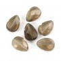 Quartz fumé goutte plate facette 6.5x7mm x 40cm