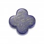 Lapis lazuli bleu, en forme de trèfle, 18mm x 1pc
