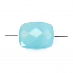 Calcédoine bleu rectangulaire facette 8x10mm x 1pc 