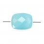 Calcédoine bleu rectangulaire facette 8x10mm x 1pc 