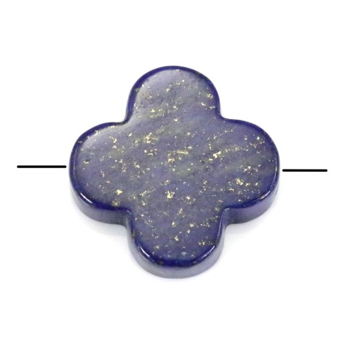 Lapis lazuli bleu, en forme de trèfle, 18mm x 1pc