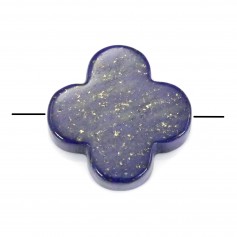 Lapis lazuli bleu, en forme de trèfle, 18mm x 1pc