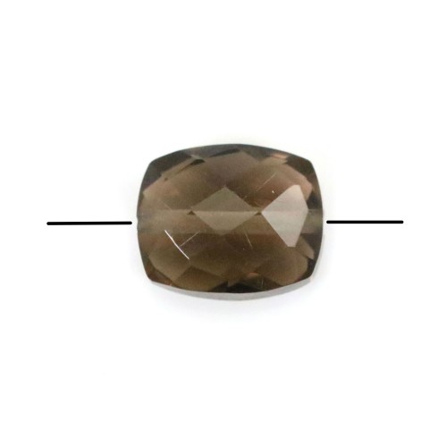 Smoked quartz rectangular faceted 8x10mm x 1pc