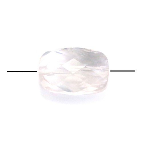 Rose quartz faceted rectangle 8x12mm x 1pc