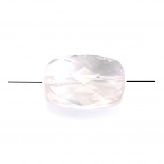 Quartz rose rectangle facette 8x12mm x 1pc
