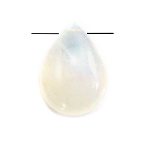 Moon stone drop faceted flat  x 2pcs