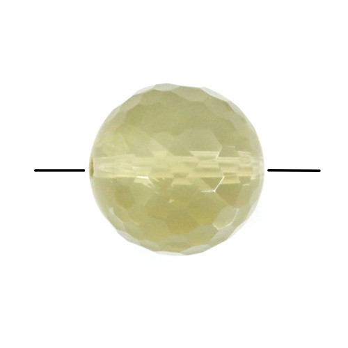 Lemon quartz in yellow color, in round faceted shape, 18mm x 1pc
