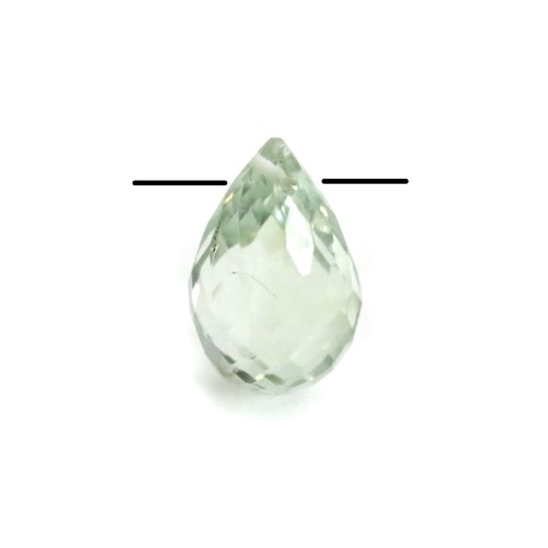 Prasiolite, en forme de goutte facetté x 1pc