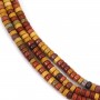 Jaspe mookaite, en forme de rondelle Heishi 2x4mm x 40cm