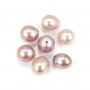 Perle de culture d'eau douce, semi-percée, mauve, poire, 7-7.5mm  x 1pc