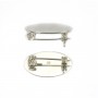 Broche ovale à coller en argent 925 12x21.5mm x 1pc